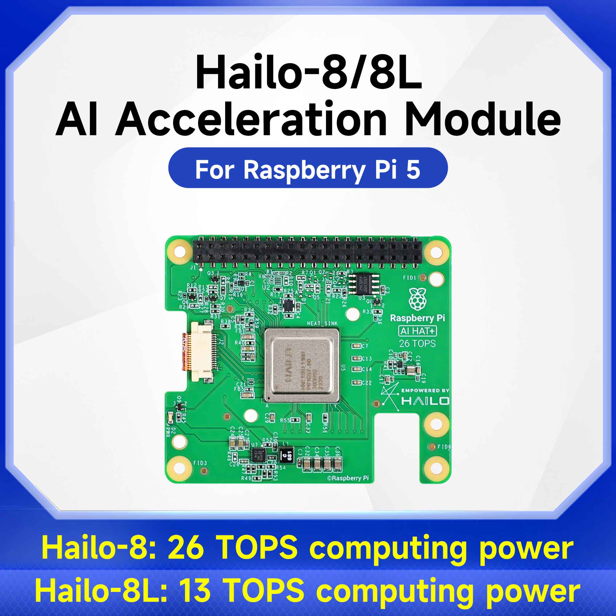 Raspberry Pi Ai Kit Hailo-8L - Hailo 8/8l Ai Module d'accélération 13tops/26tops