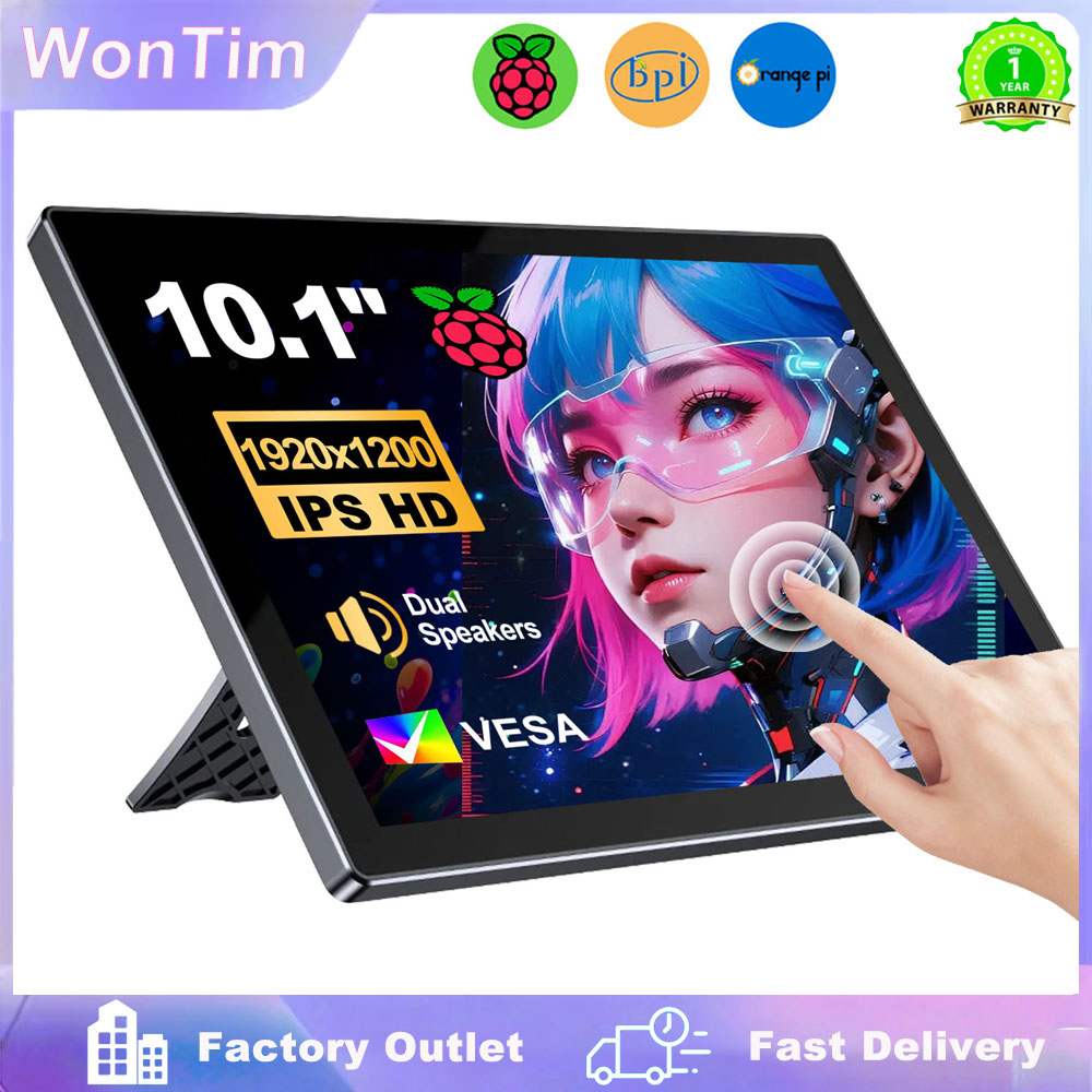 Raspberry Pi 10.1 Inch Capacitive Touch Screen Ips - Moniteur Raspberry Pi 5 4/3/B/B+/A+ de