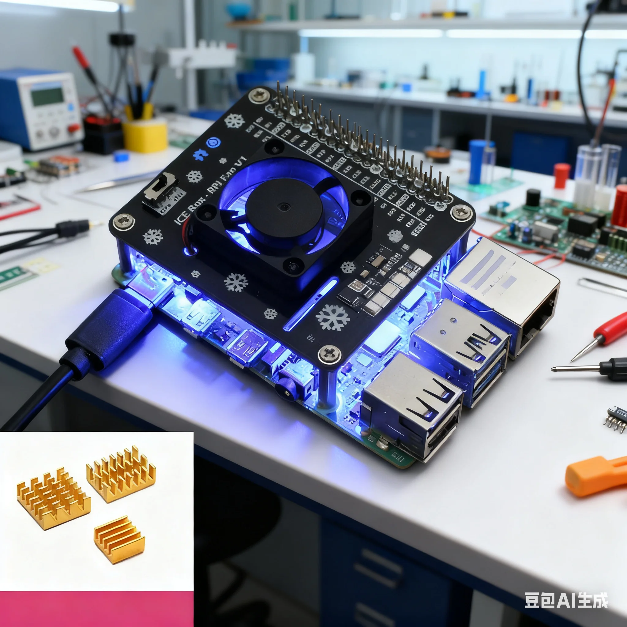 Raspberry Pi Water Cooling Kit - Chapeau de refroidissement actif pour Raspberry
