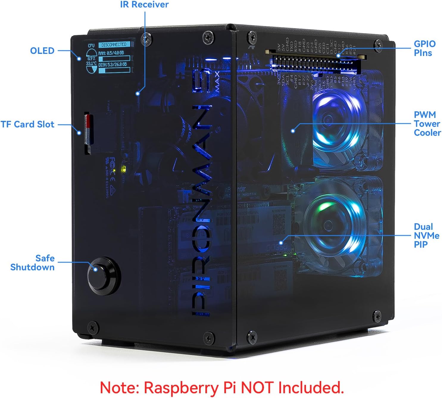 Boîtier PC Pironman 5-MAX Dual - Raspberry Pi Ai Kit Hailo-8L avis et prix